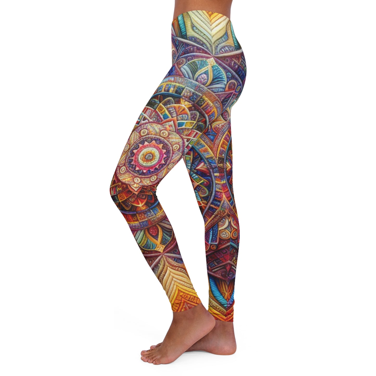 Women's Casual Spandex Leggings (AOP) psychedelic