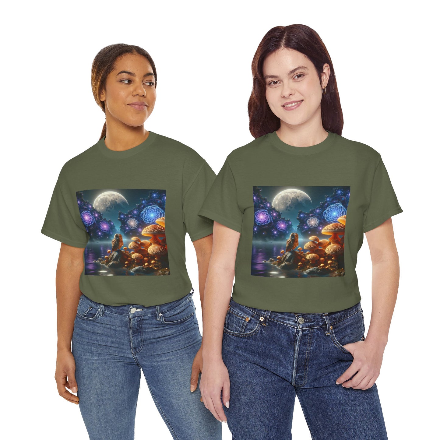 Moonlit Mushrooms / Unisex Heavy Cotton Tee