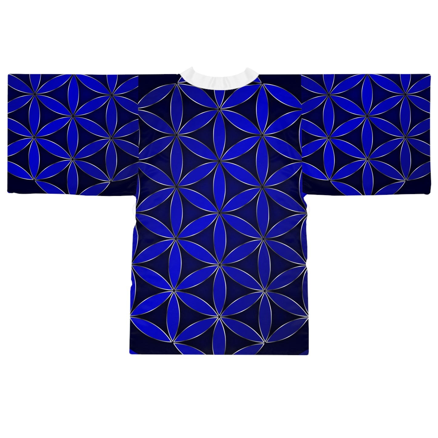 Blue flower of Life Long Sleeve Kimono Robe (AOP)