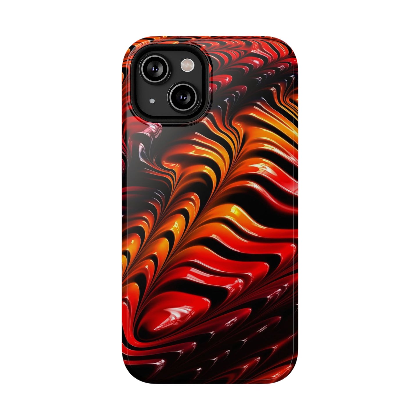 Red oil fractal Impact-Resistant Cases