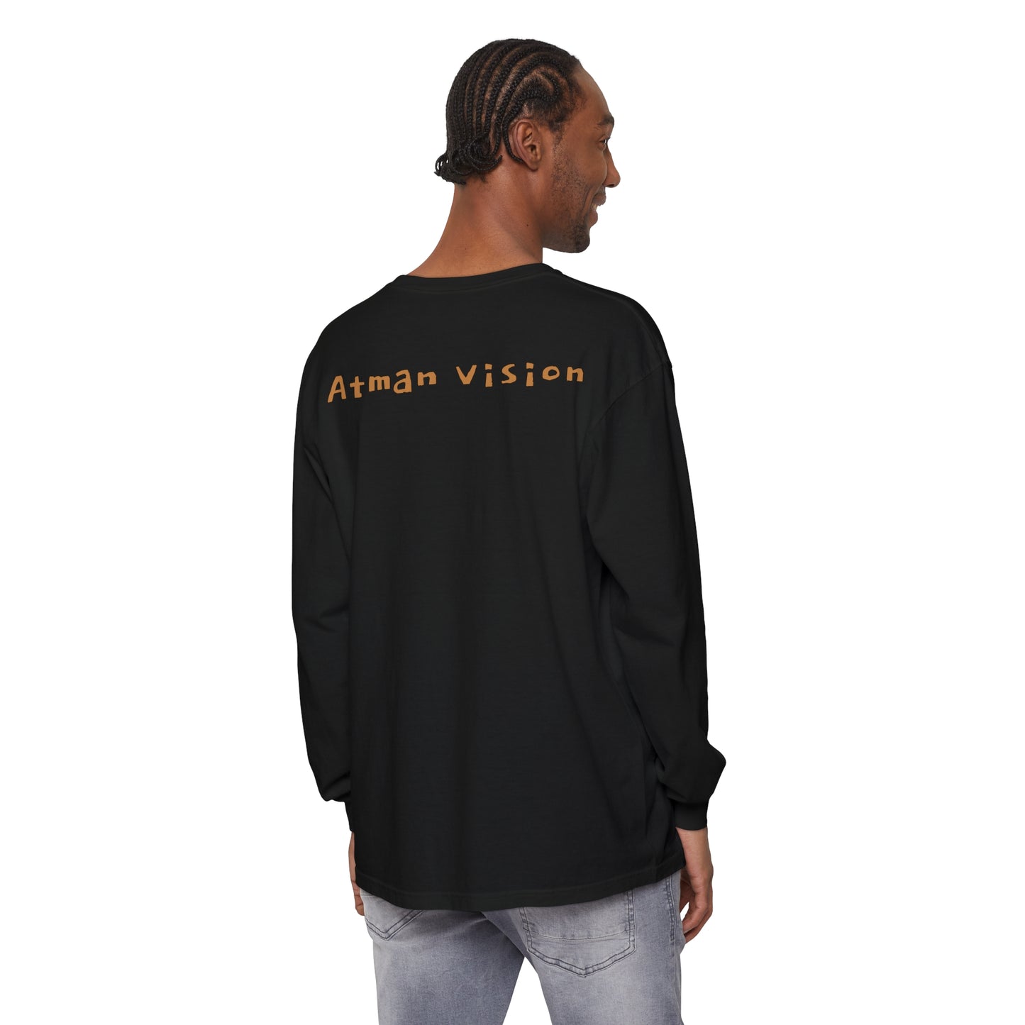 Atman Vision flower of Life elephant Unisex Garment-dyed Long Sleeve T-Shirt