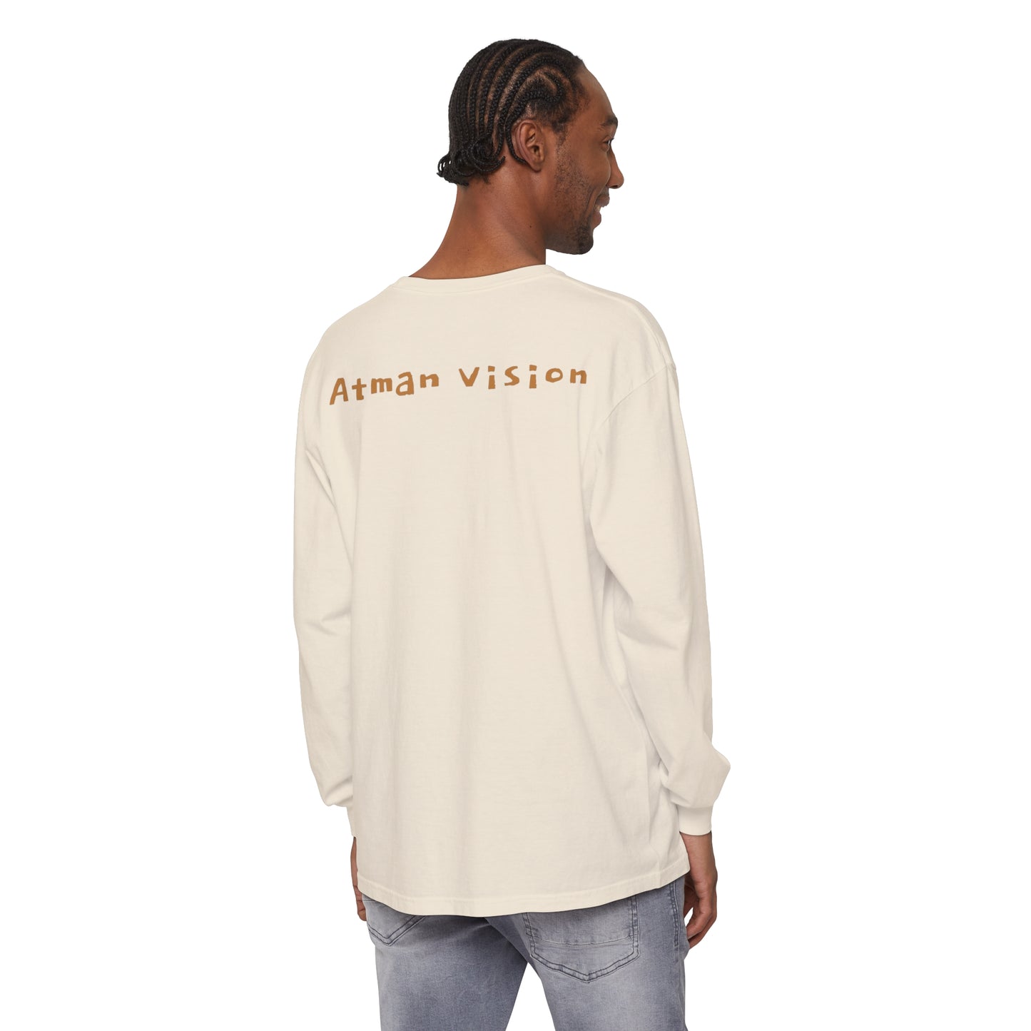 Atman Vision flower of Life elephant Unisex Garment-dyed Long Sleeve T-Shirt