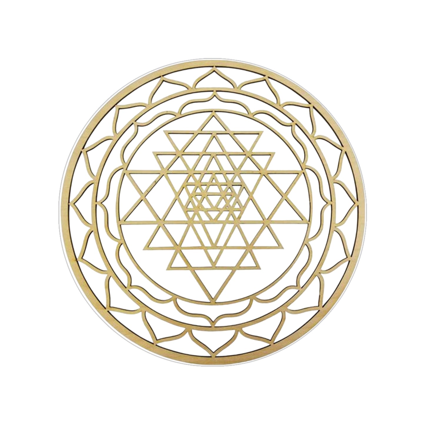 Shri Yantra - Transparent Outdoor Stickers, Round, 1pcs