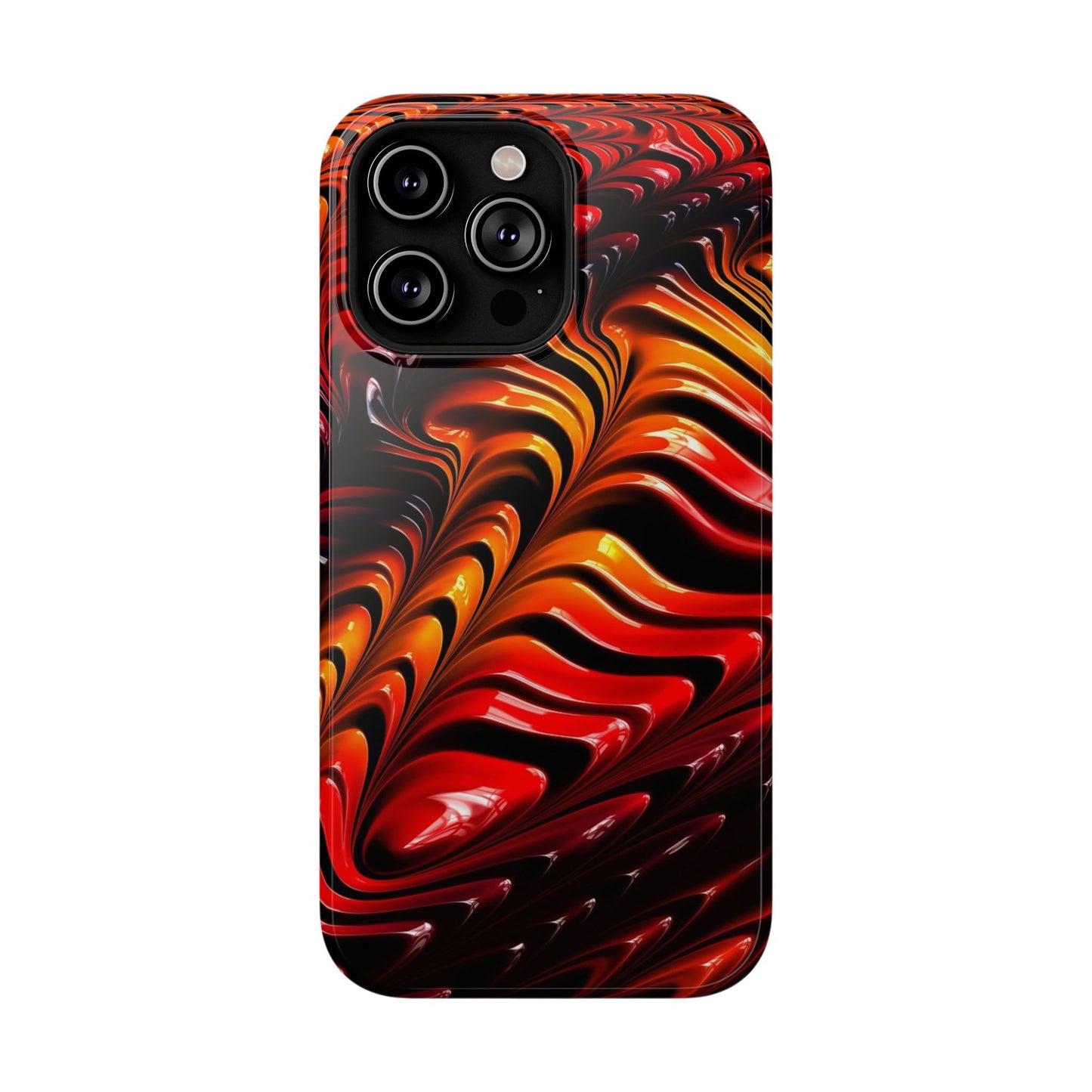 Red oil fractal Impact-Resistant Cases