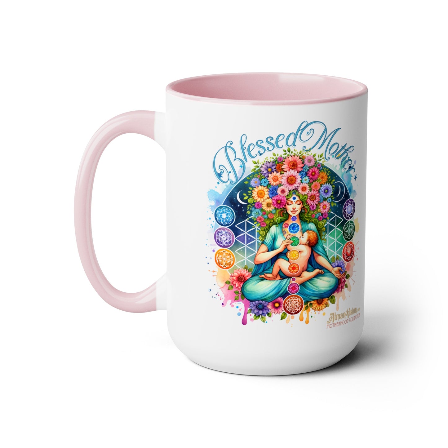 Blessed Mother Two-Tone Coffee Mugs, 15oz