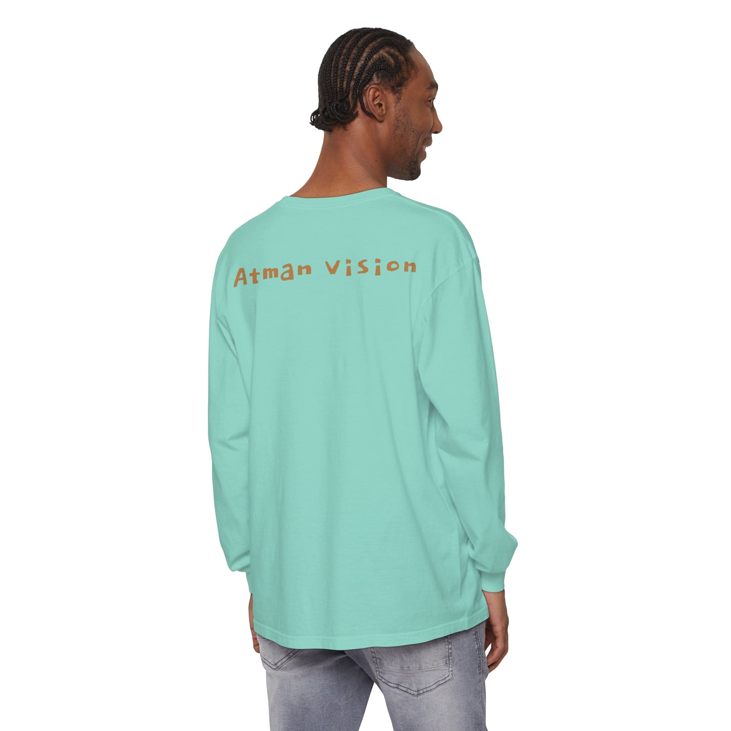 Atman Vision flower of Life elephant Unisex Garment-dyed Long Sleeve T-Shirt