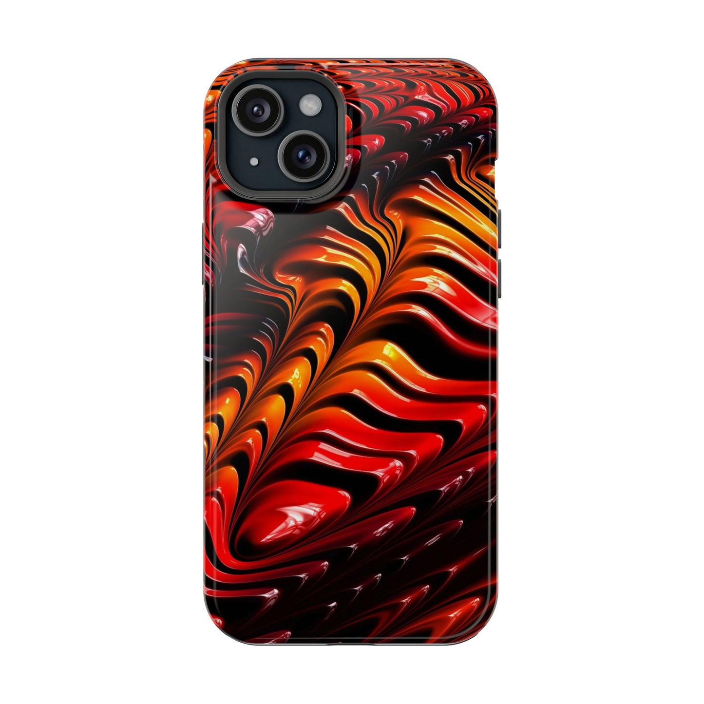 Red oil fractal Impact-Resistant Cases