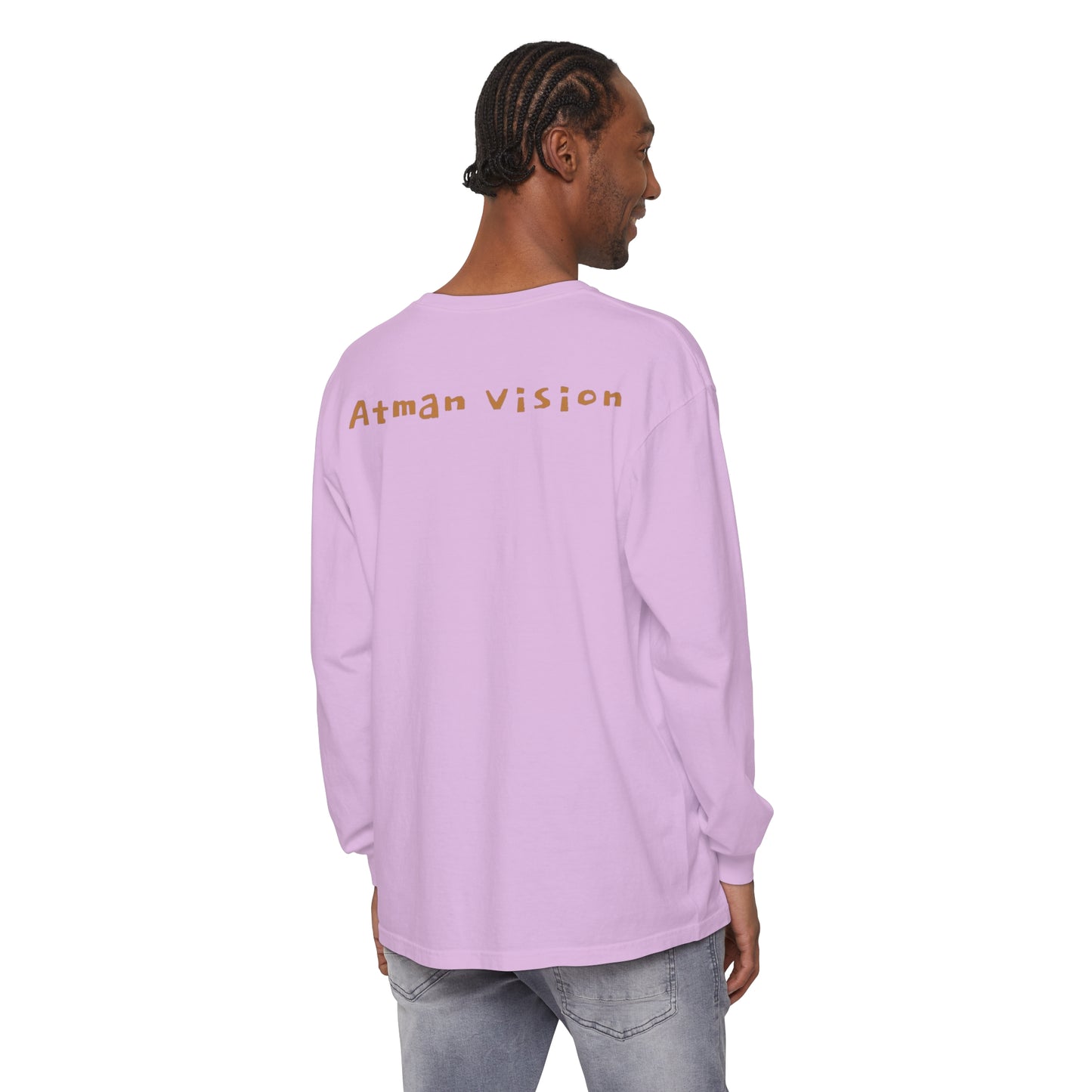 Atman Vision flower of Life elephant Unisex Garment-dyed Long Sleeve T-Shirt