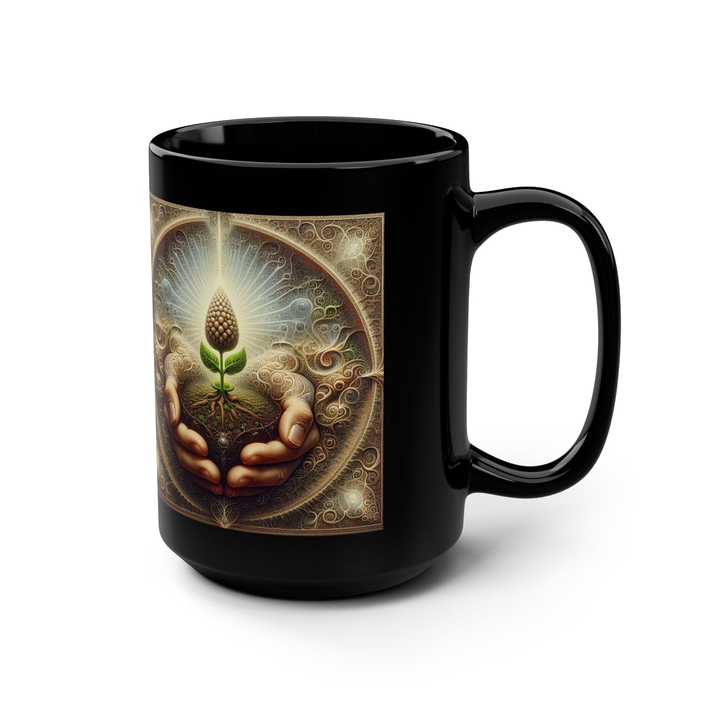 Black Mug, 15oz potent seed pineal gland