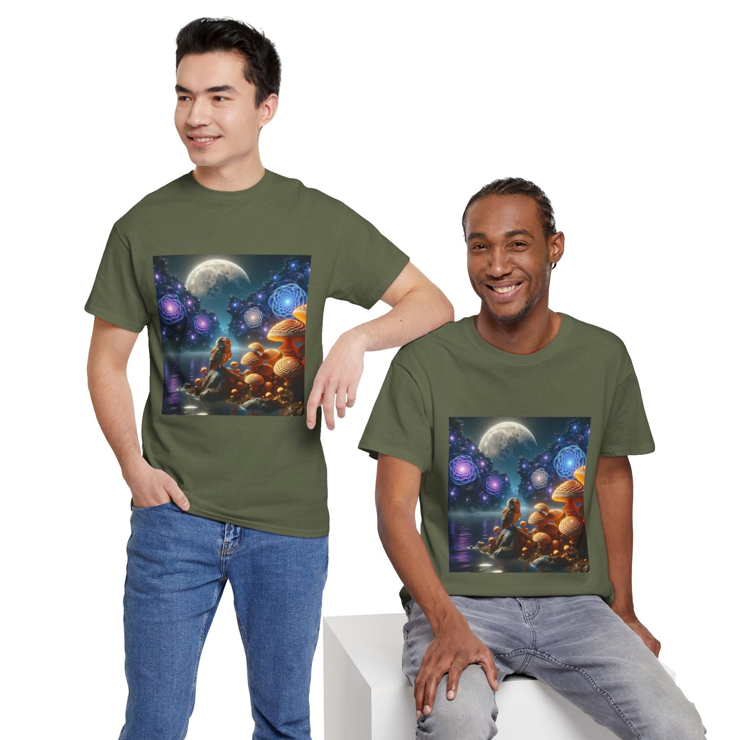 Moonlit Mushrooms / Unisex Heavy Cotton Tee