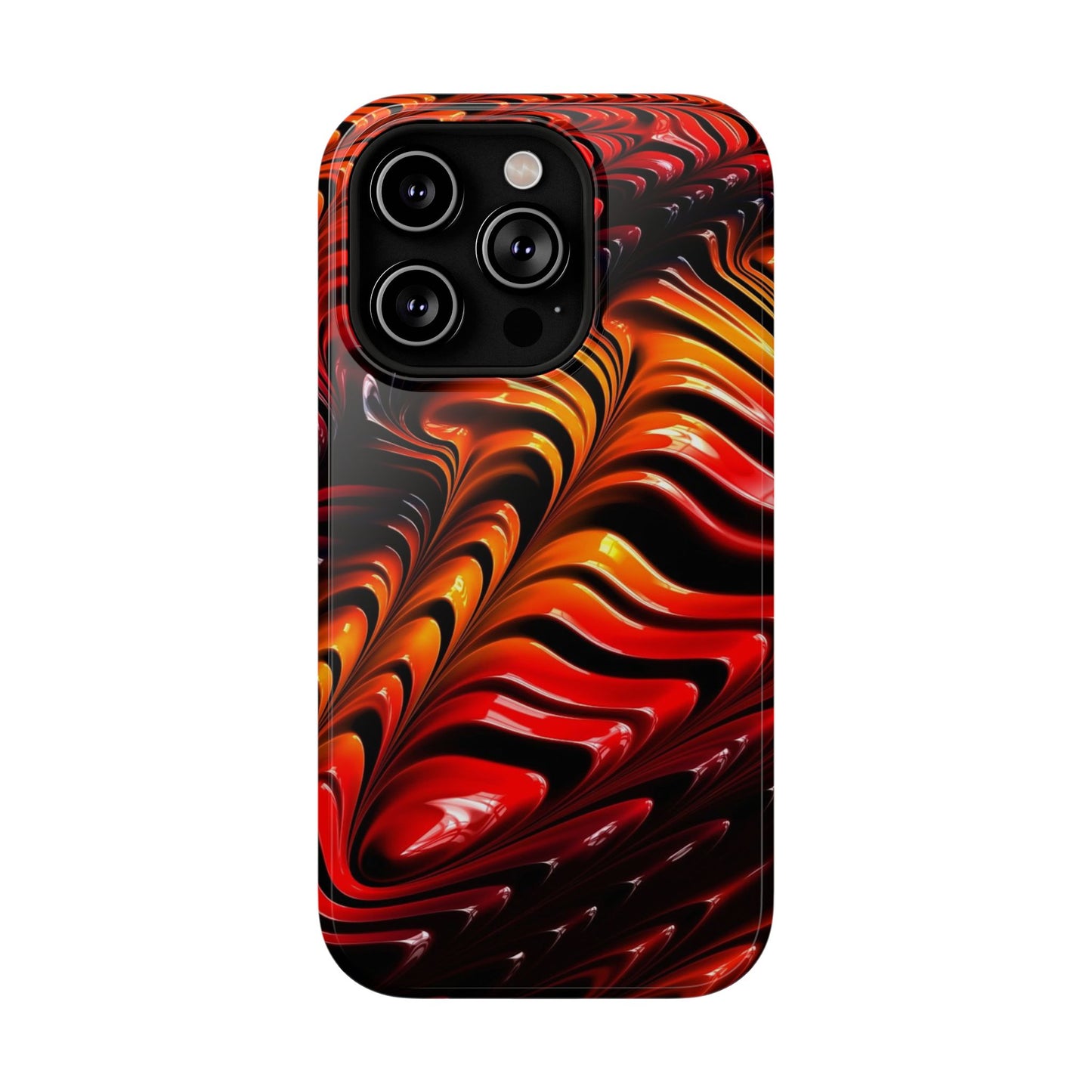 Red oil fractal Impact-Resistant Cases