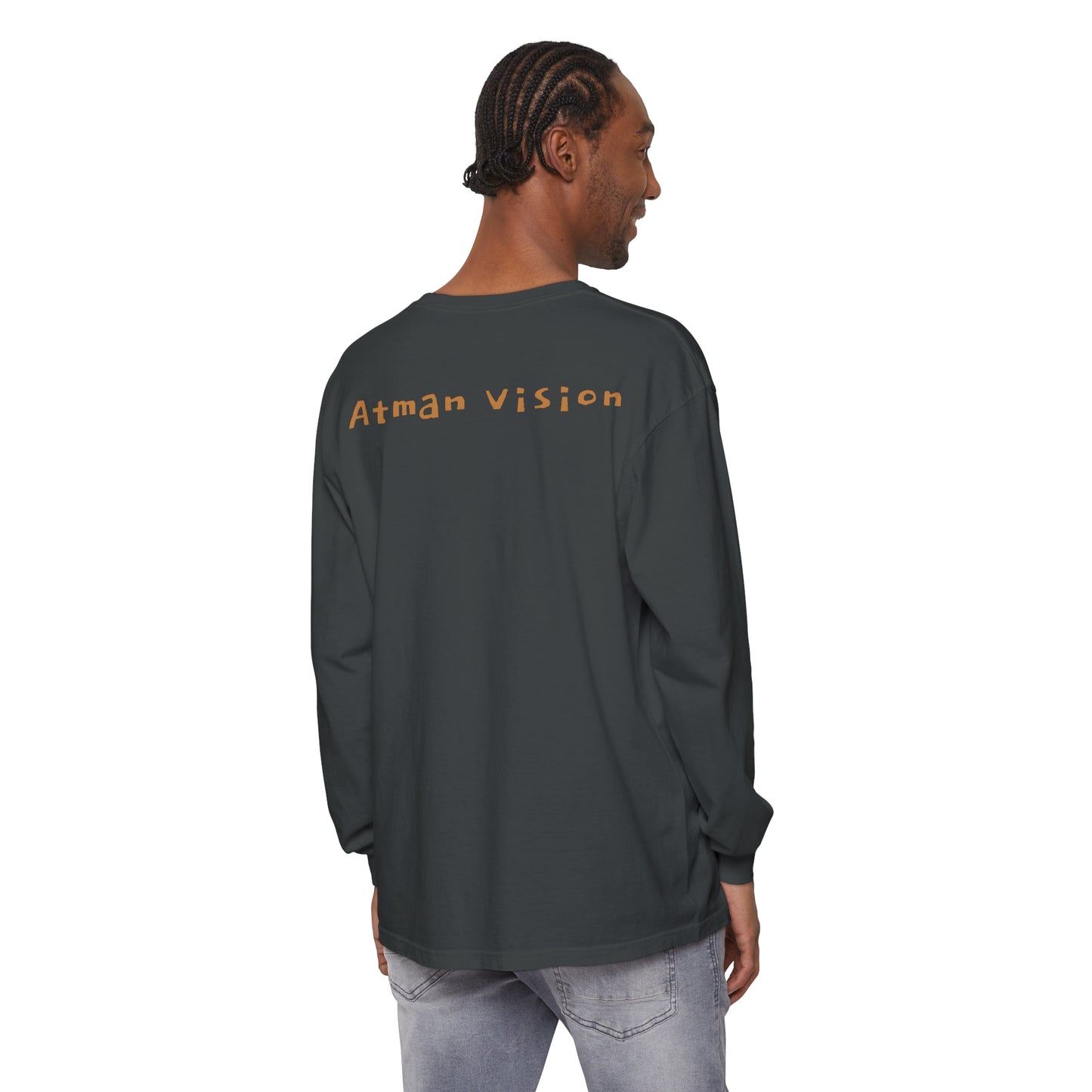 Atman Vision flower of Life elephant Unisex Garment-dyed Long Sleeve T-Shirt