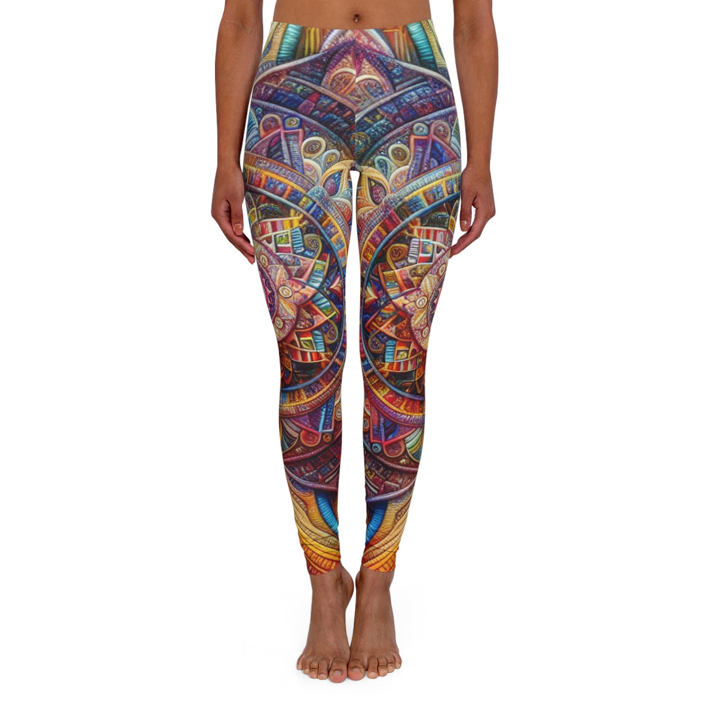 Women's Casual Spandex Leggings (AOP) psychedelic