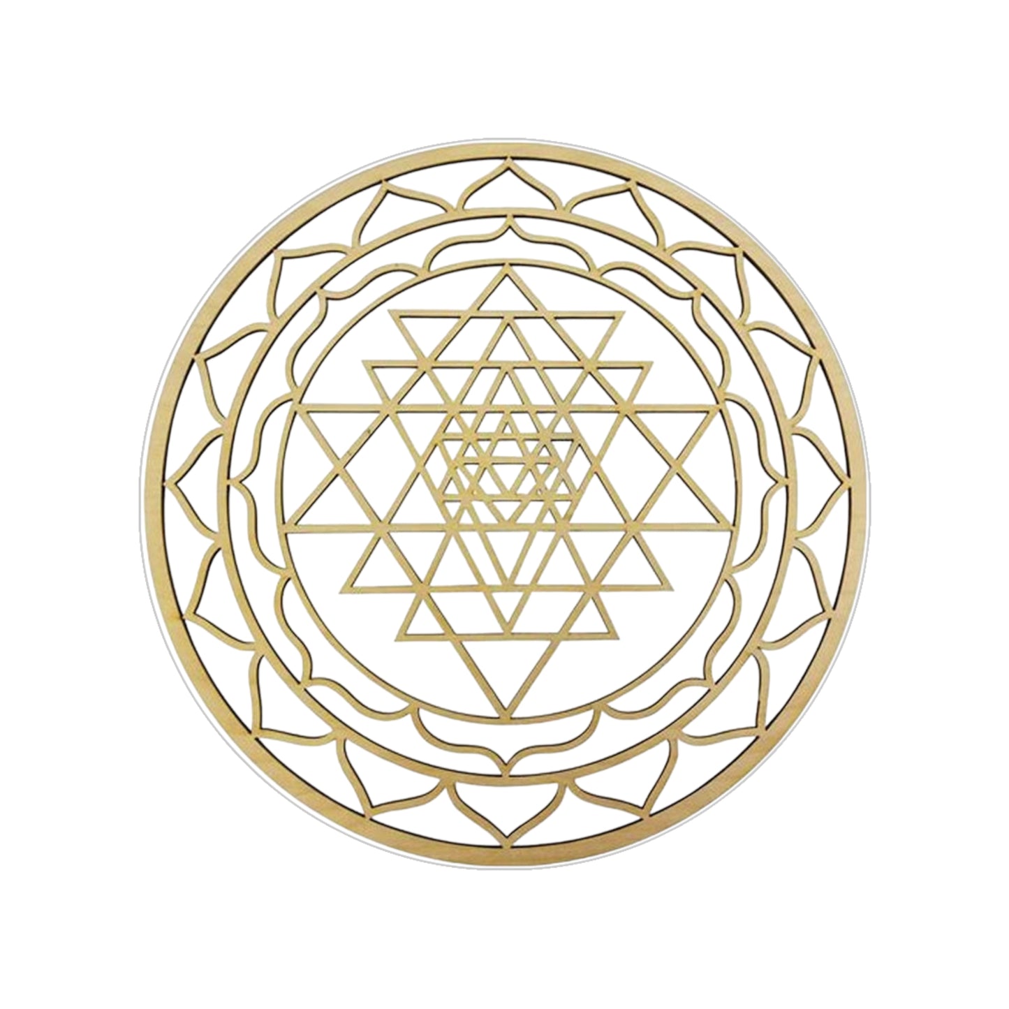 Shri Yantra - Transparent Outdoor Stickers, Round, 1pcs