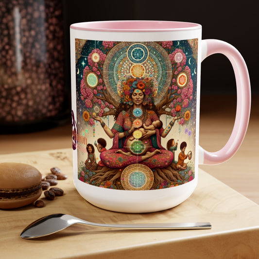 Mother Goddess Two-Tone Coffee Mugs, 15oz