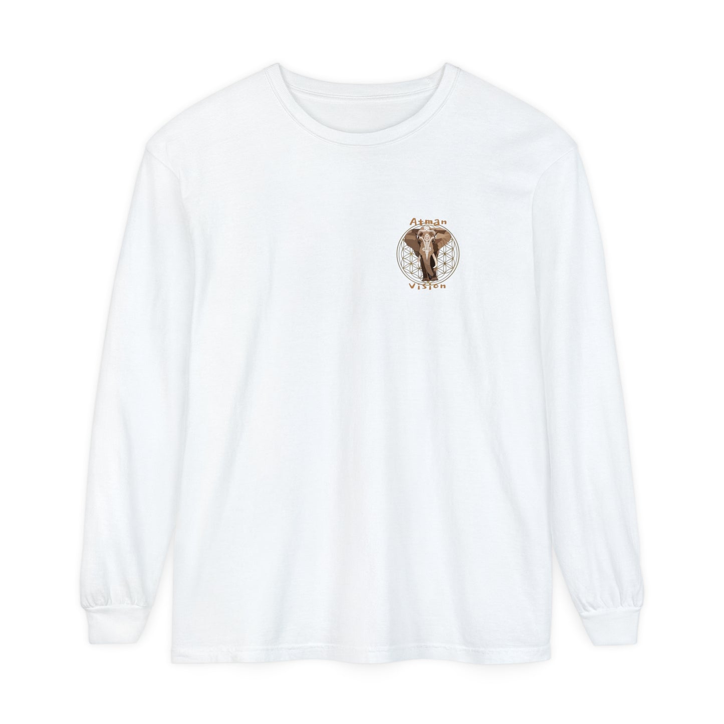 Atman Vision flower of Life elephant Unisex Garment-dyed Long Sleeve T-Shirt