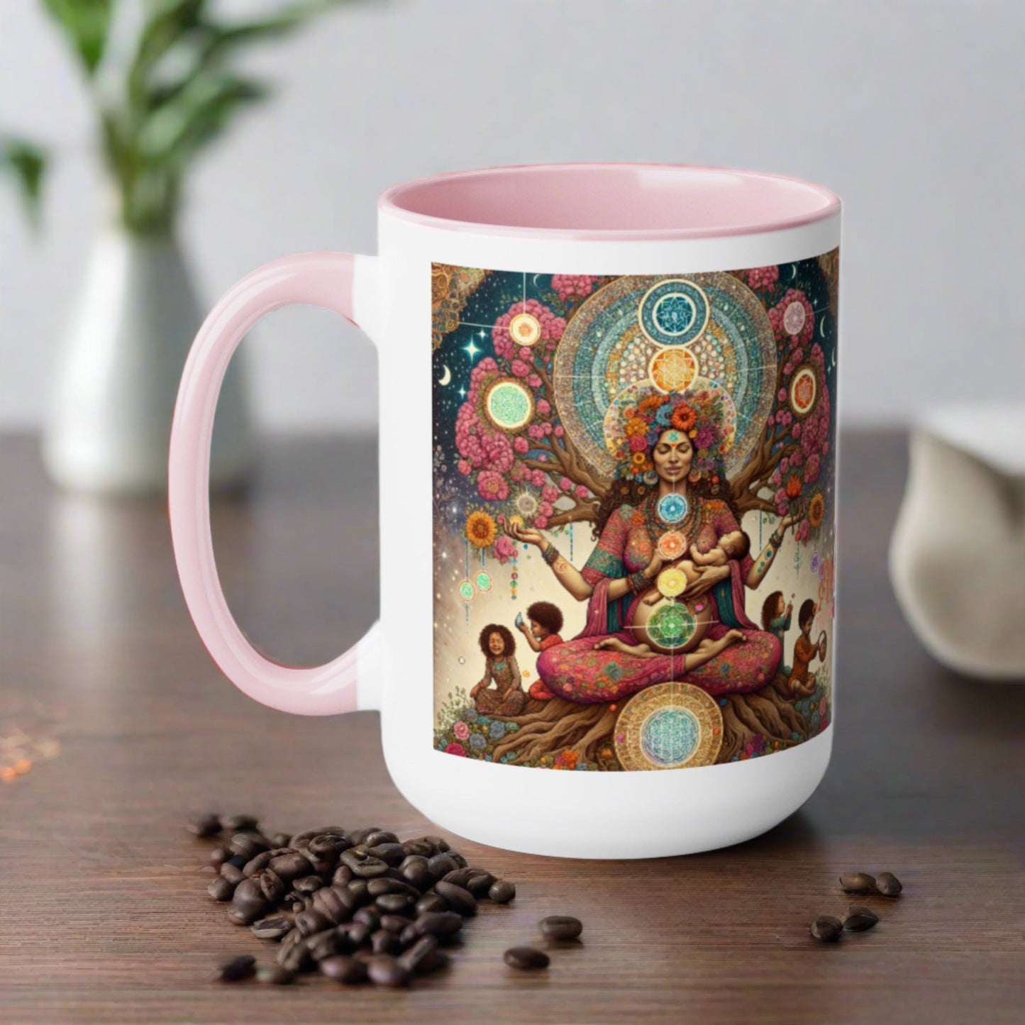 Mother Goddess Two-Tone Coffee Mugs, 15oz