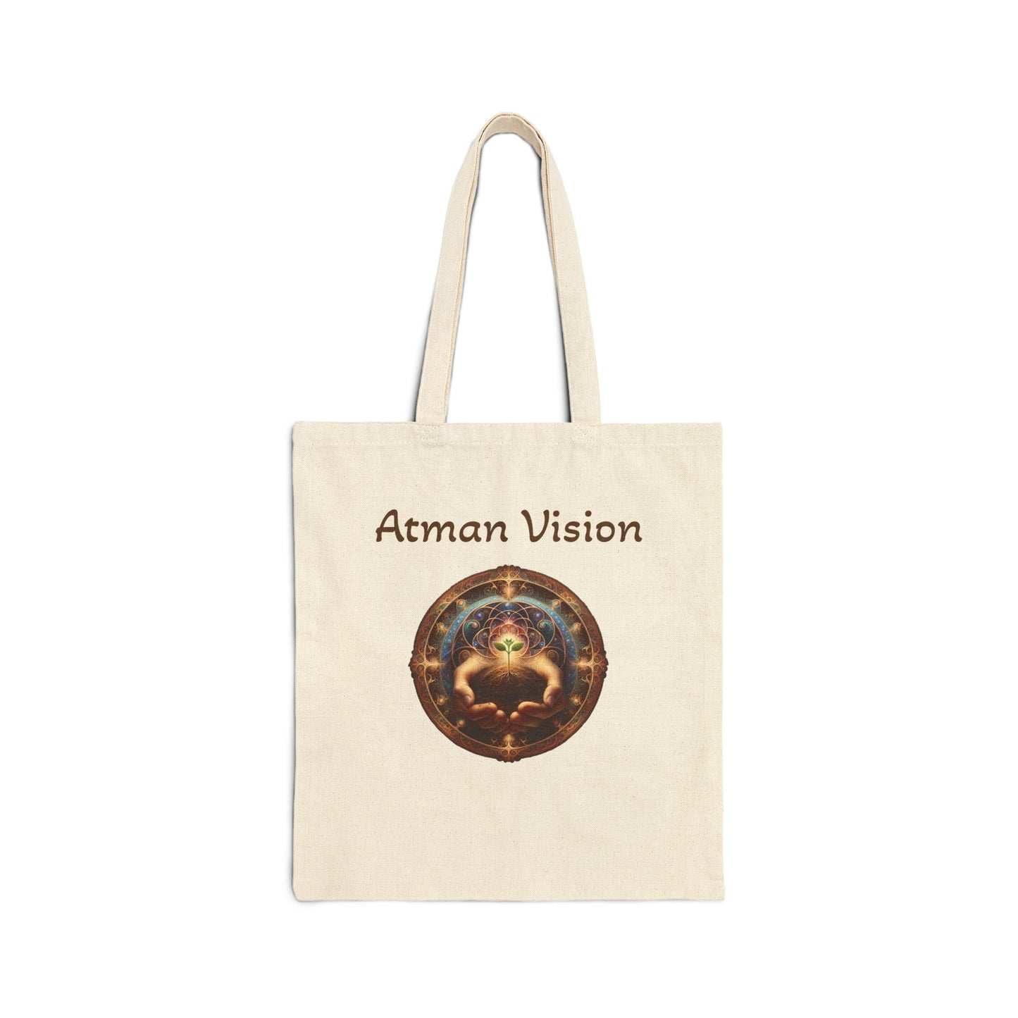 Atman Vision hands sprouted Cotton Canvas Tote Bag