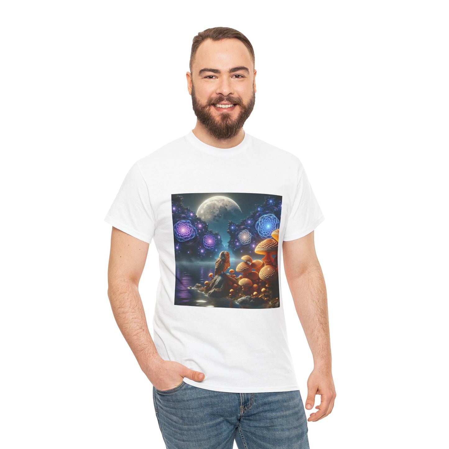 Moonlit Mushrooms / Unisex Heavy Cotton Tee