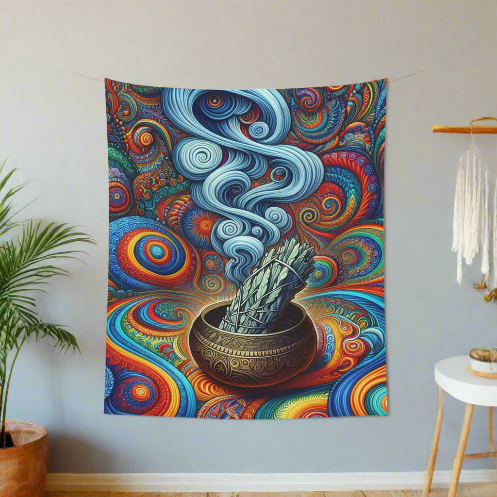 Printed Wall Tapestry Smudge Blessing